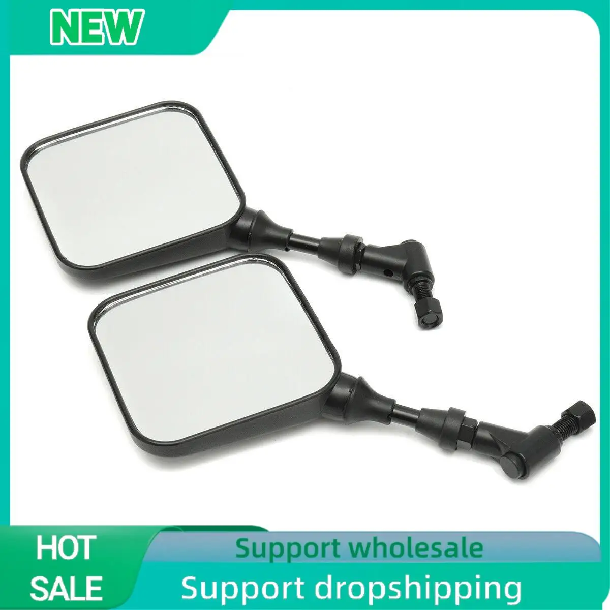 

A04E-2Pcs Motorcycle Rear View Mirror Black For Suzuki Dr 200 250 Dr350 Drz 400 Dr650