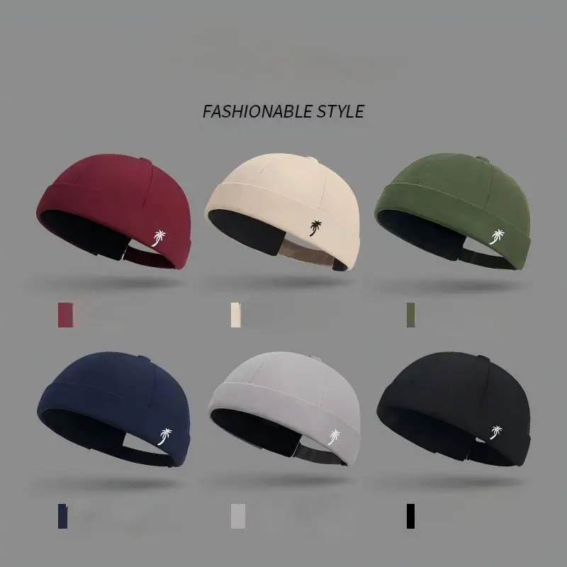 Spring New Arrivals: Simple Embroidered Coconut Tree Logo Flat-brimmed Hat for Men and Women, Trendy Cold Weather Cap
