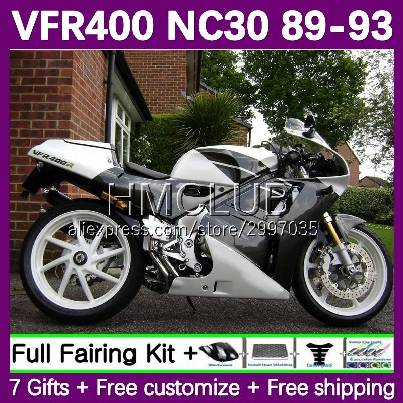 Fairing For HONDA VFR400R VFR400 RVF VFR 400 R RR 400R 1989 1990 1991 1992 1993 42No.95 RVF400R black white NC30 89 90 91 92 93