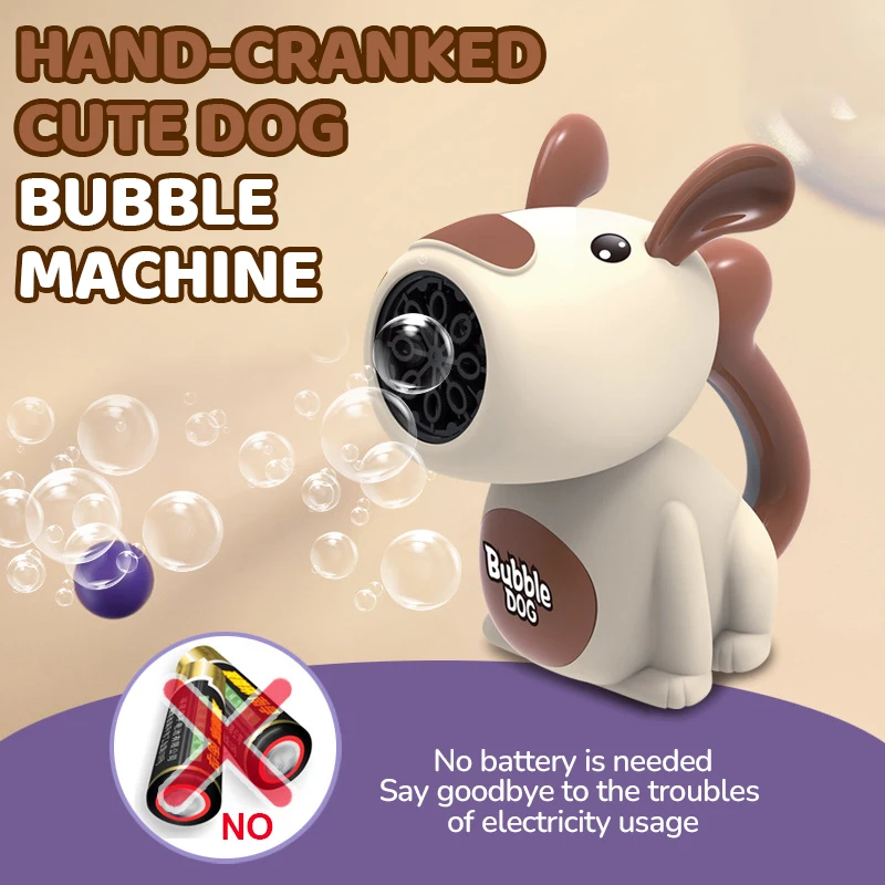 

Cute dog hand-cranked bubble machine, children's hand-held bubble blowing gun toy