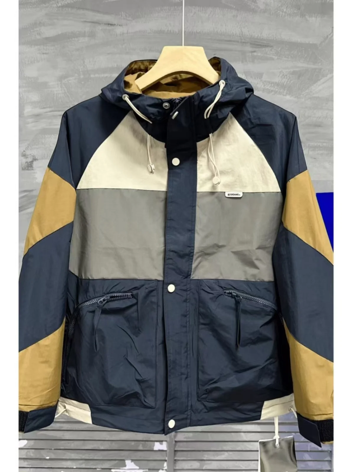 

Весенне-осенняя новая мужская цветная рабочая одежда с капюшоном Jaet Sli, модная ветровка Haome, простая модная длинная све