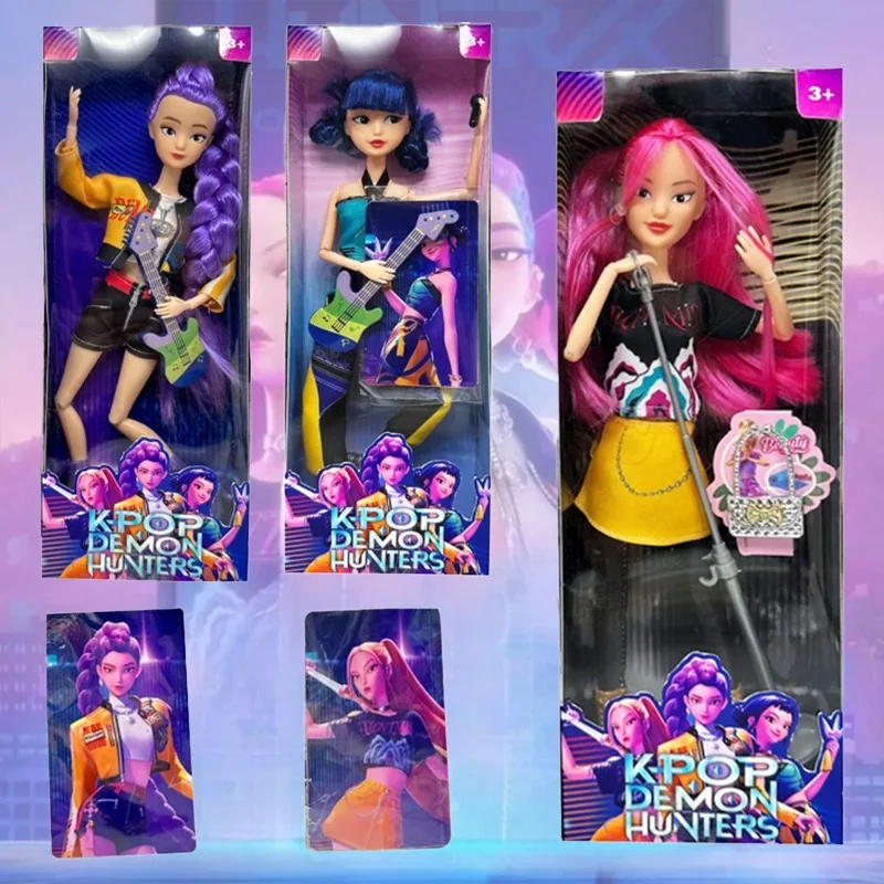 2025 NEW Anime KPop Demon Hunters Doll Vinyl Toy Rumi Mira Zoey Character Vinyl Mask Figurine Birthday Gift Fan Club Gifts