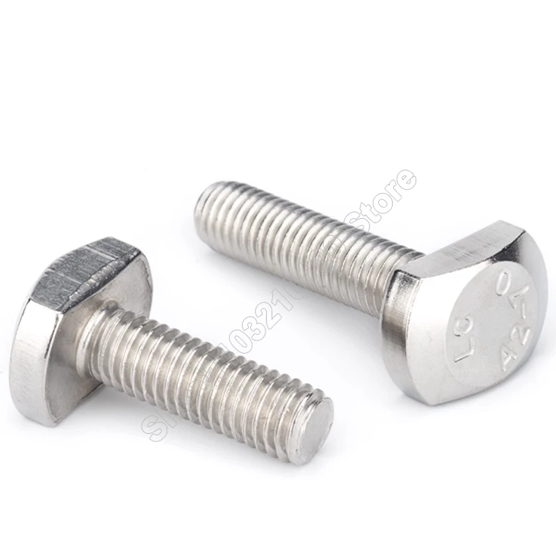 

2-10Pcs M5 M6 M8 M10 M12 304 Stainless Steel T Hammer Head T Shape Type bolts Screws for T-Slot Chute Rail Miter Track L=12-70mm