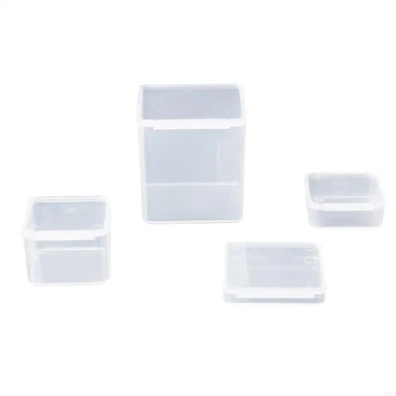 

50LB Small Square Clear Plastic Jewelry Storage Boxes Beads Crafts for Case Container