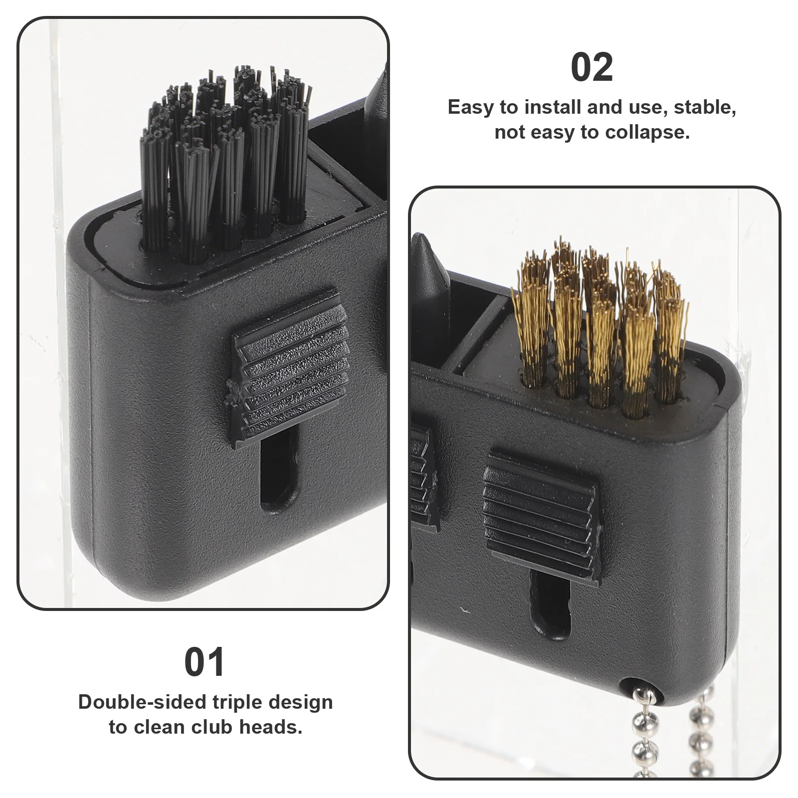 

Golf Club Brush Reusable Double-Sided Bristle For Outdoor Golf Ball Club Cleaner Maintenance Supplies Practice Tool