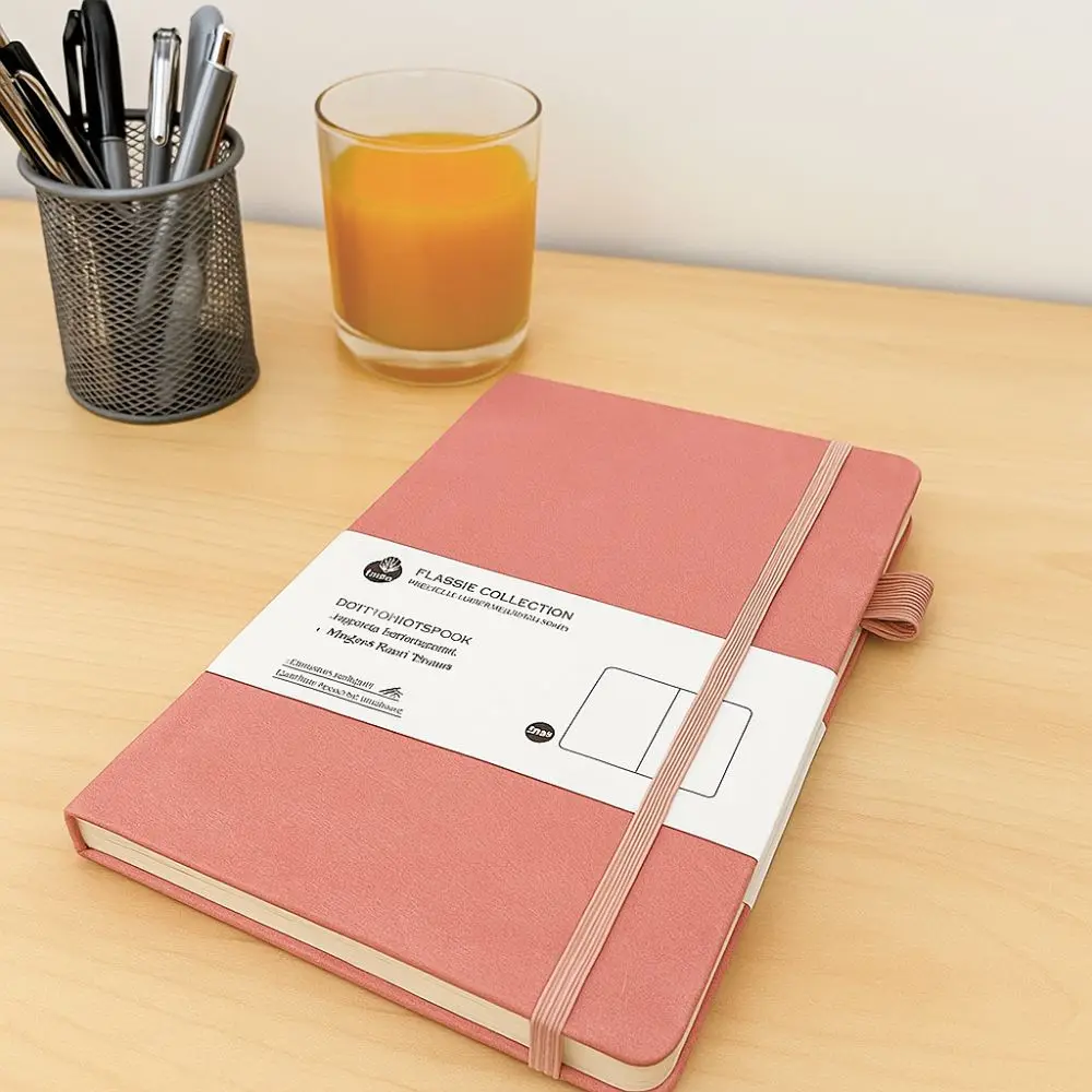 Agenda Premium A5 Notebook Bookmark Ribbon Back Pocket Journal Notebook Tie-strap Pocket Notepad Business