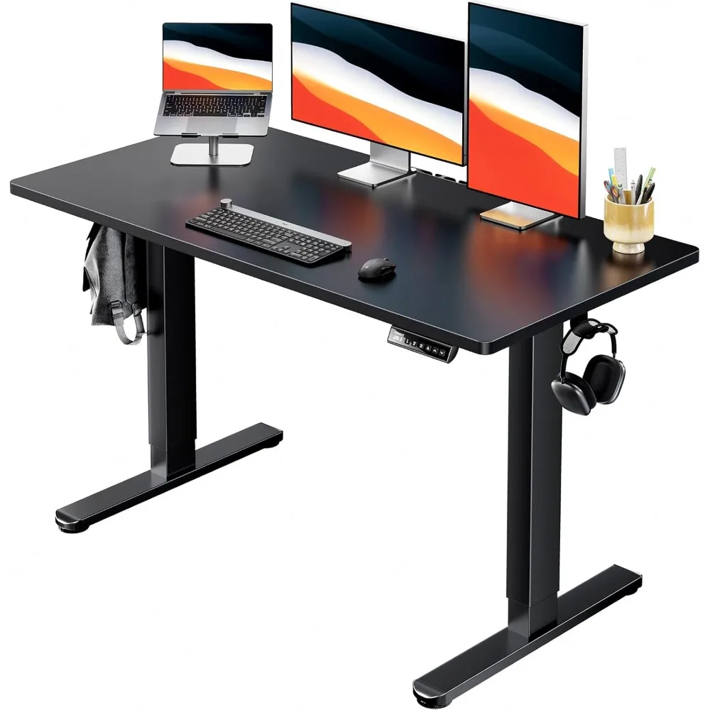 

Electric Standing Desk, 48 x 24 Whole Piece Desktop, Adjustable Height Computer Desks, 4 Height Memory Settings, Sit Stan