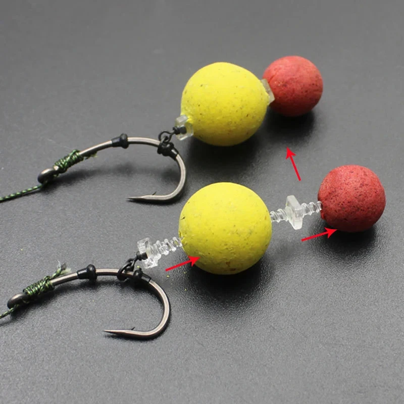 20pcs Carp Fishing Accessories Pop Up Floating Bait Boilie Screws With Ring Swivel Hair Rig Hook Link Stop Beads For Carp Tackle