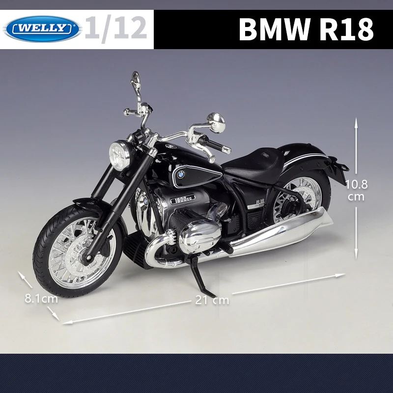 WELLY 1/12 BMW R18 2020 Die Cast Motorcycle Model Toy Vehicle Collection Autobike Shork-Absorber Off Road Autocycle Toys Car