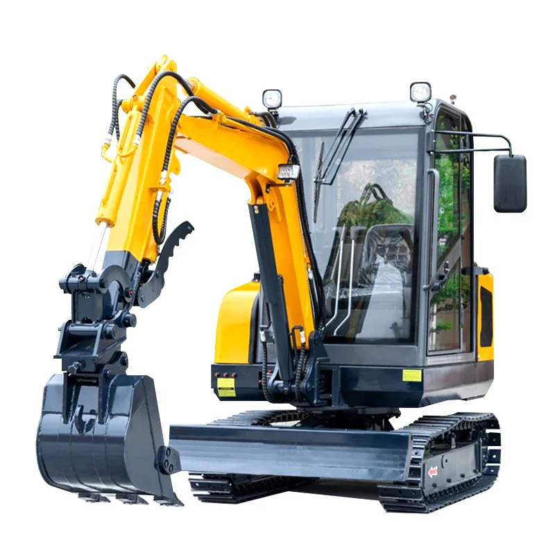 HW25 Mini Excavator 2.5t Mini Digger With Cab Diesel Engine  Construction Equipment  2 ton Compact Bagger With Bucket Custom