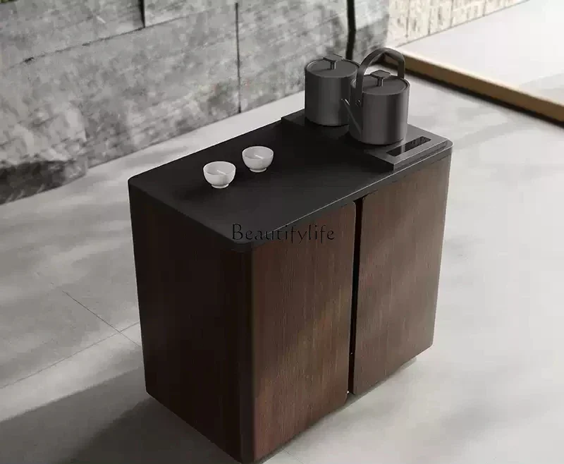 

55Italian minimalist household small tea table balcony mobile tea table light luxury modern high sense