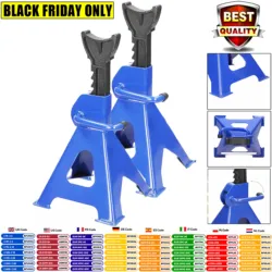 DayPlus Heavy Duty 3 Ton Axle Stands for Car Van Garage Workshop Tool Steel Robust Construction Support Lift 29-43cm, 2 Pieces