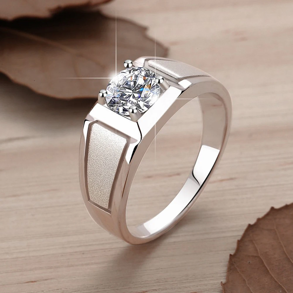 خاتم MILIYALIER-Moissanite للرجال والنساء ، فضة إسترليني S925 ، لون بلاتيني ، 1 قيراط كامل ، مجوهرات زفاف ، ماس مختبر لامع