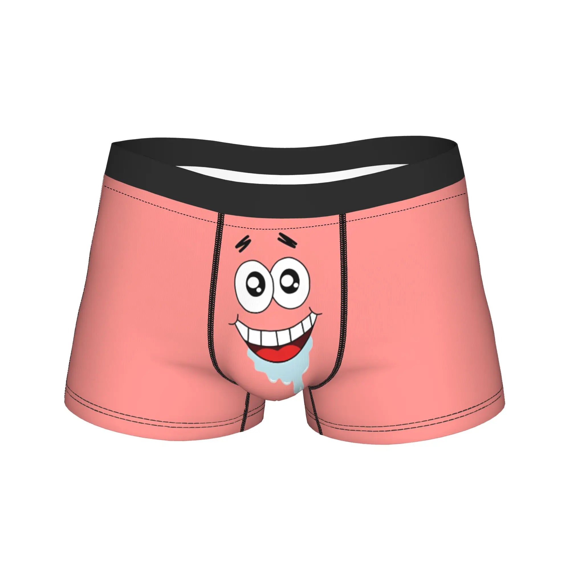 SpongeBobs Pink Gradient Patrick Face Underwear  Breathable Panties Pattern Shorts Briefs For Men 3D Pouch Plus Size Trunk