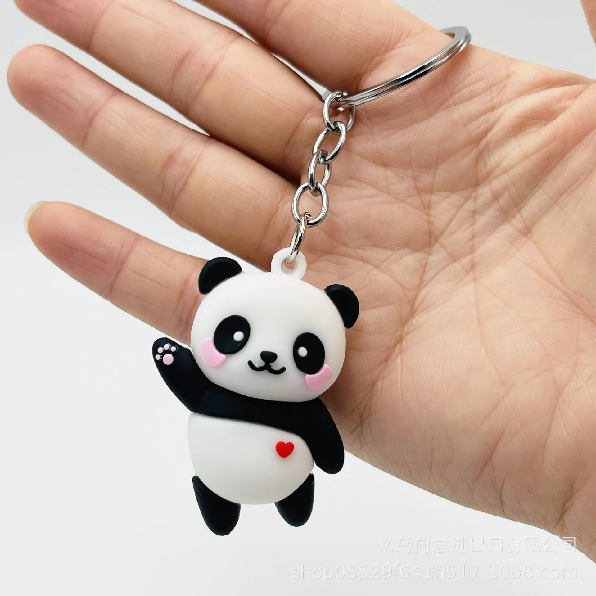 Cartoon Panda Keychain Cute Three-dimensional Soft Glue Panda Doll Bag Pendant Couple Small Pendant Activity Gift