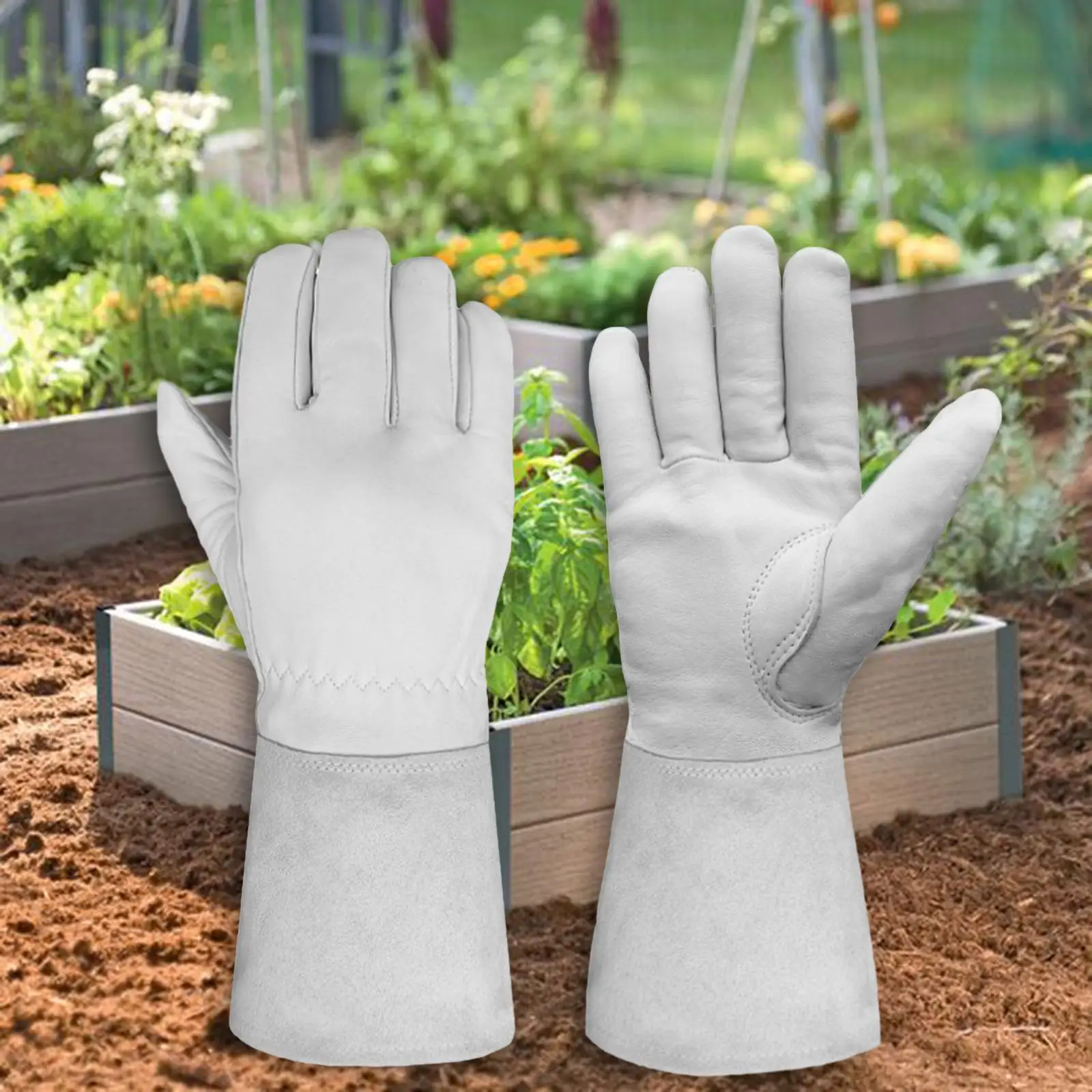 Rose Pruning Gloves Long Leather Forearm Protection Gardening Work Gloves for Women Men Thorn Proof Anti Scratch