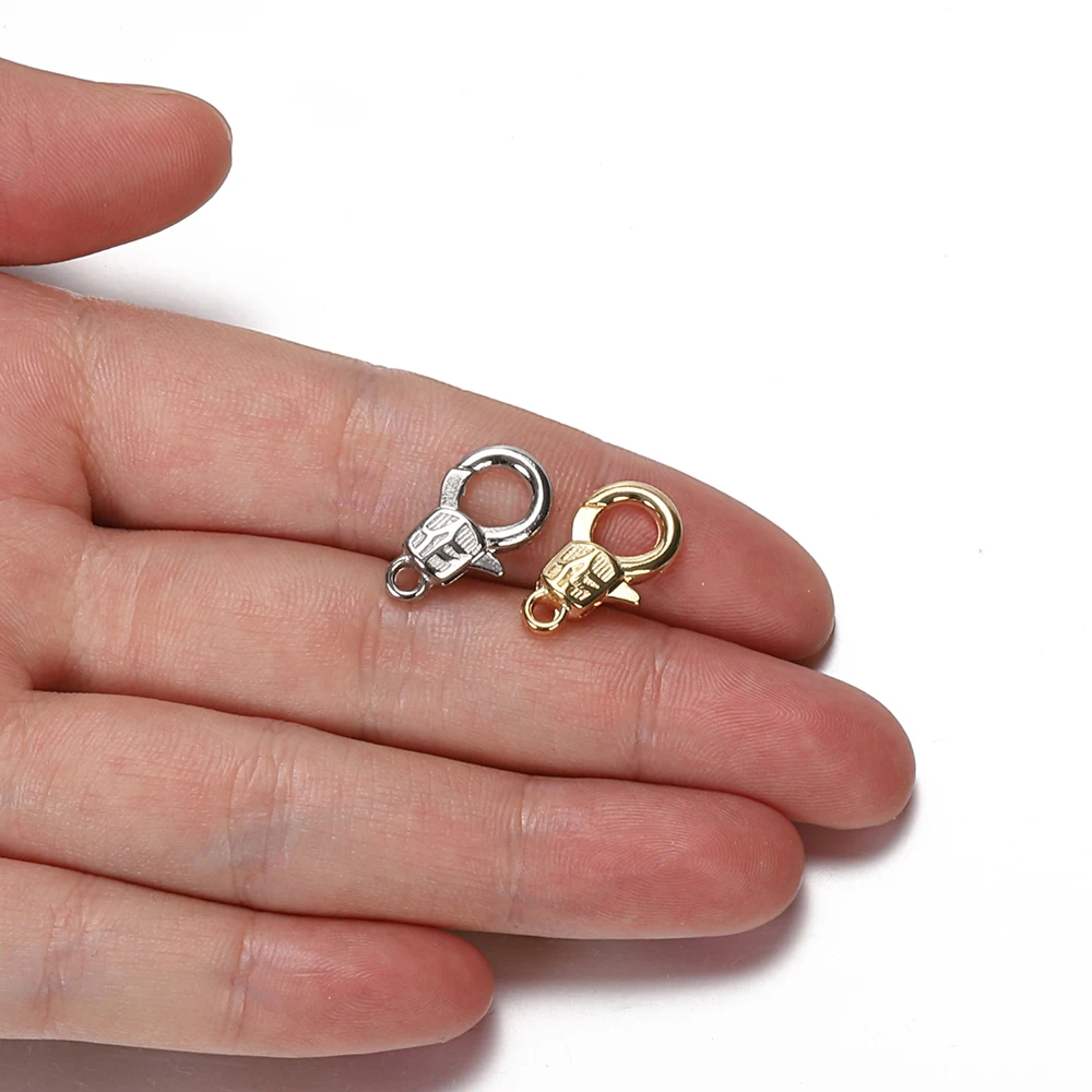 30 pçs 16mm metal lagosta fechos para chaveiro jóias fazendo diy pulseiras colares ganchos acessórios de fechamento de corrente componentes