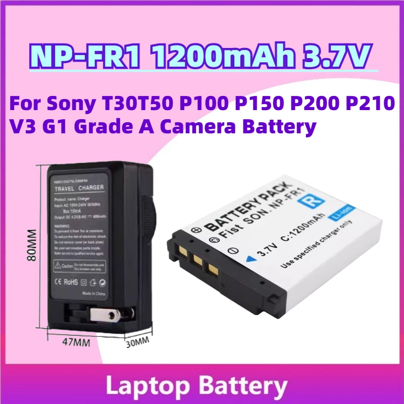 

High-Quality New NP-FR1 1200mAh 3.7V Rechargeable Battery for Sony T30T50 P100 P150 P200 P210 V3 G1 Grade A Camera Battery