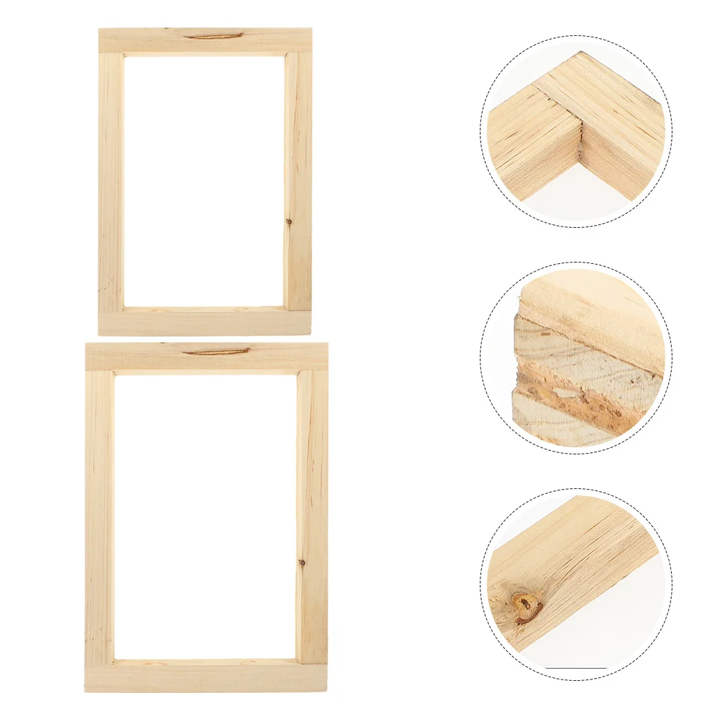 

2Pcs Solid Wood Screen Printing Frame Portable DIY Printing Tool for T-Shirts Tote Bags Tablecloth Reusable Professional Silk