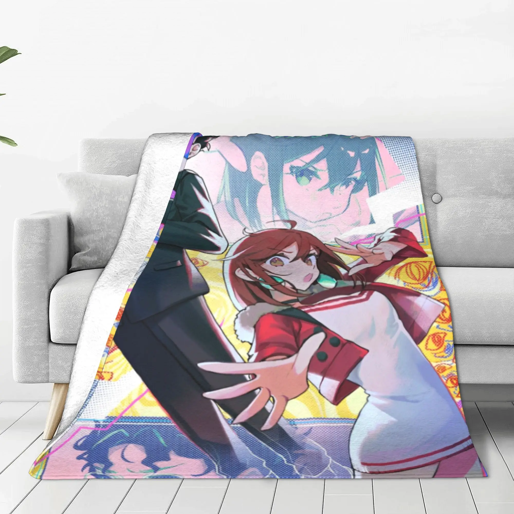 Dandadan Anime Ayase Momo Okarun Plush Blanket Manga Japan Funny Throw Blanket for Sofa Bedding Lounge 150*125cm Rug Piece Soft