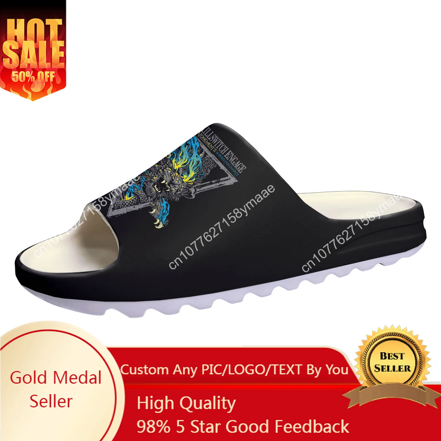 

Killswitch Engage Soft Sole Sllipers Home Clogs Step on Water Shoes Mens Womens Teenager Bathroom Customize on Shit Sandals