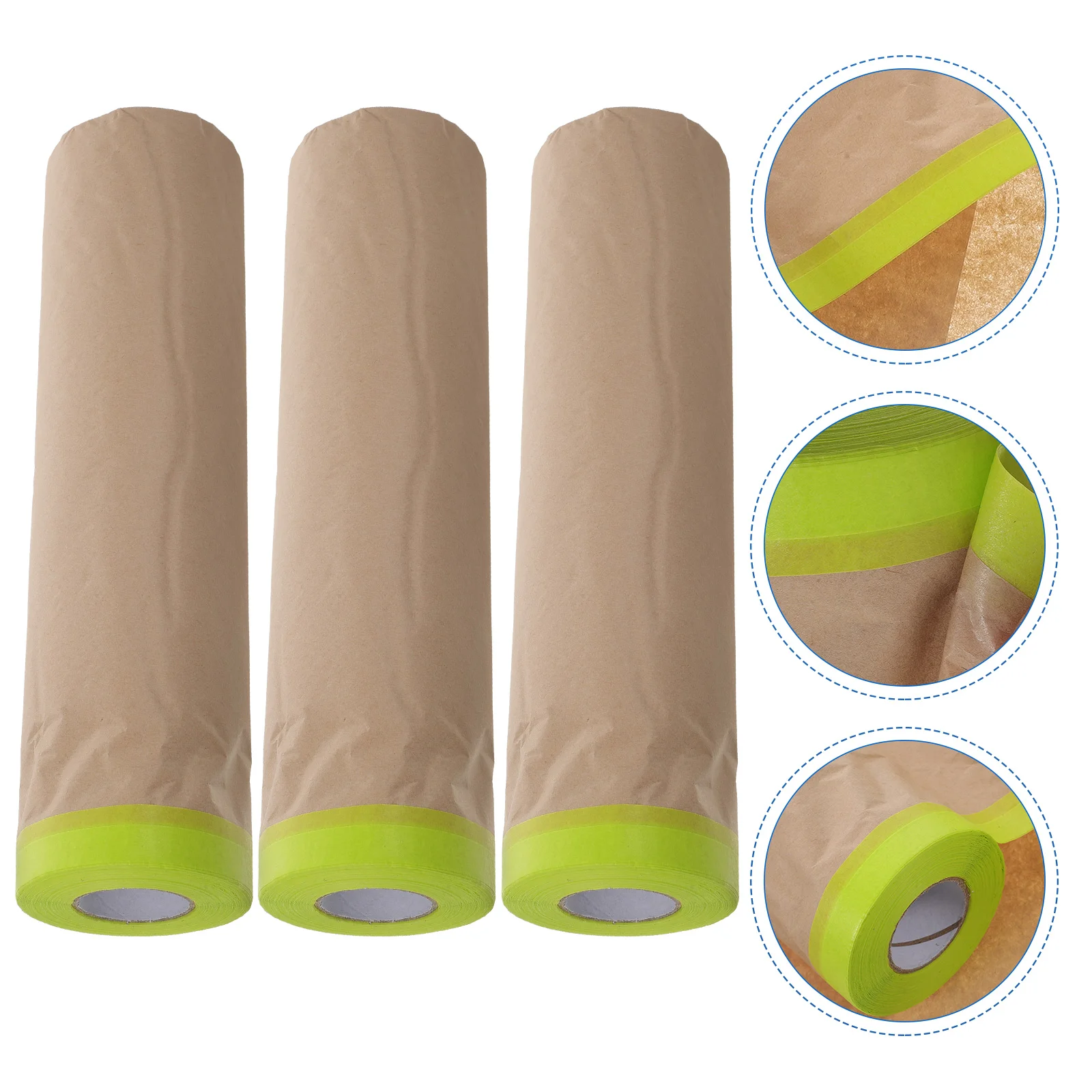 

3 Rolls Translucent Masking Film Home Painting Supplies The Cars Spray Shield Protection Paper Floor Furniture Kraft