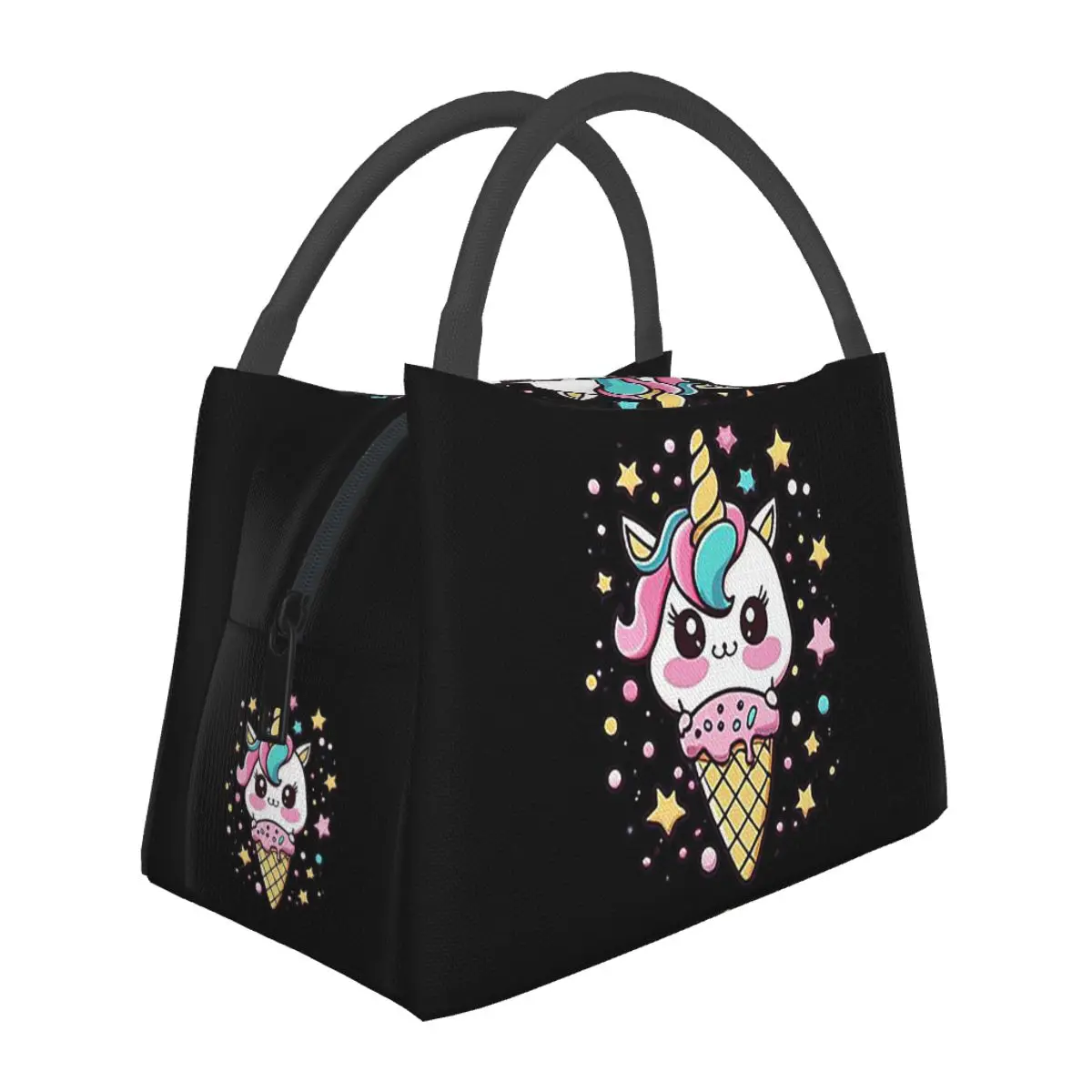 Ice Cream Unicorn Lunch Bags Insulated Bento Box Resuable Lunch Tote Picnic Bags Cooler Thermal Bag for Woman Student Travel