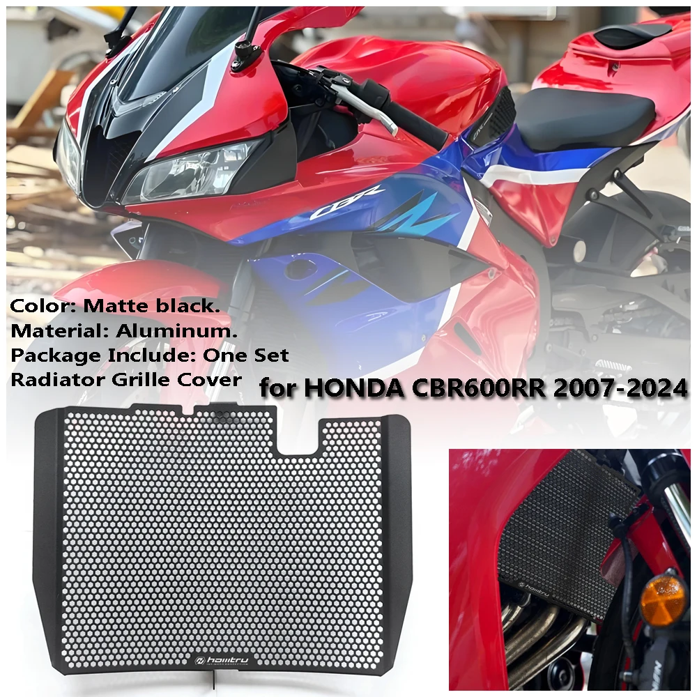 

for Honda CBR600RR 2007-2024 Honeycomb shaped Motorcycle Radiator Core Guards Grille Cover Protection Fit