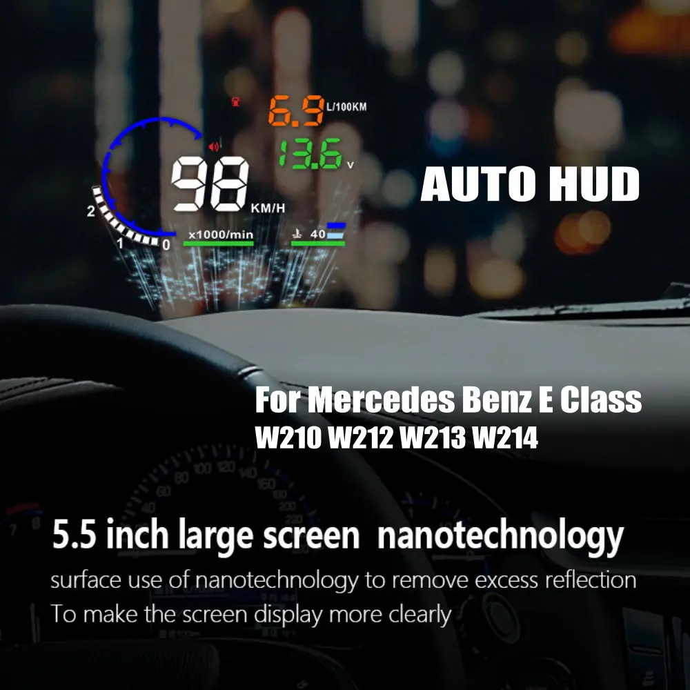 Car LED Windshield Projection HUD Head Up Display For Mercedes Benz E Class W210 W212 W213 W214 2002-2026