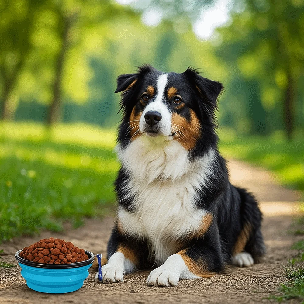 

Silicone Collapsible Dog Bowl Large Capacity with Cover and Hook Dog Folding Bowl Space Saving Pet Water Food Dish for Dogs Cats