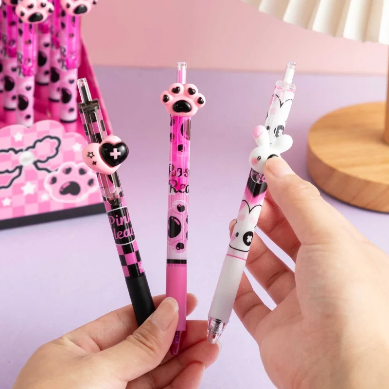 

36pcs/lot Kawaii Rabbit Cat Paw Love Press Gel Pen Cute 0.5mm Neutral Pen School writing Supplies Promotional Gift