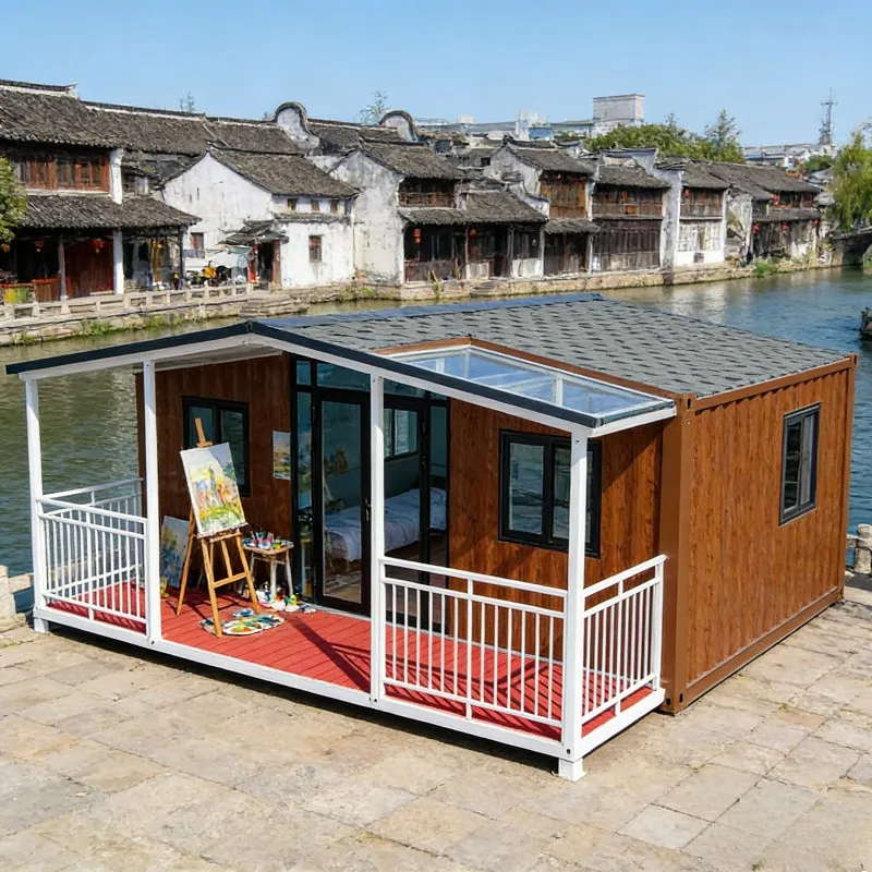 Foldable Expandable Container House - Double-Wing Structure Craftsman Style Activity Room Three-In-One Bedroom 1-Year Warranty
