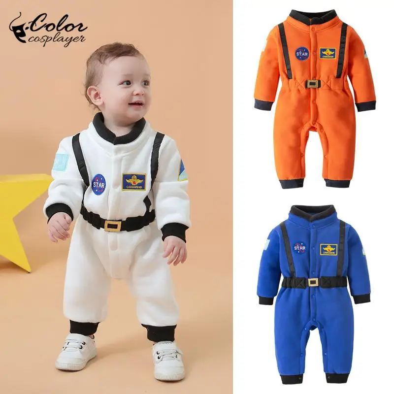 

Child Astronauts Cosplay Jumpsuit Halloween Costumes 3 Color Space Suit Outfits Kid Stage Performances Baby Funny Dress Up