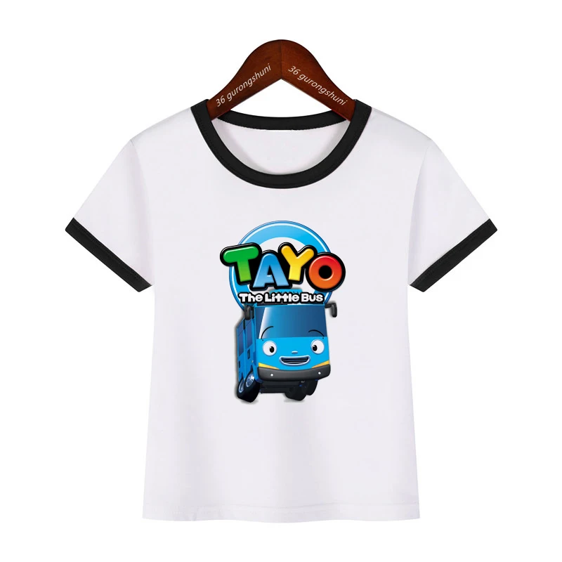 New Summer Style Children\'S Clothing Tshirt Funny Tayo And Little Friends Bus Cartoon T-Shirt For Boys Cute Kids Summer Tshirt