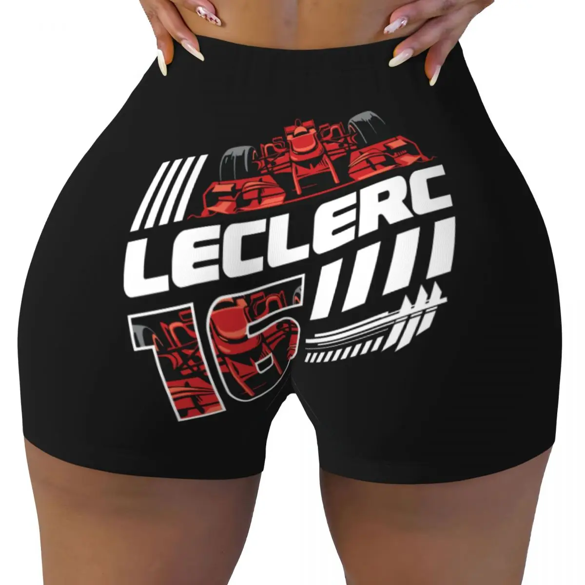 Custom Charles Leclerc 16 Running Volleyball Gym Shorts Women Sport Car Athletic Workout Yoga Shorts