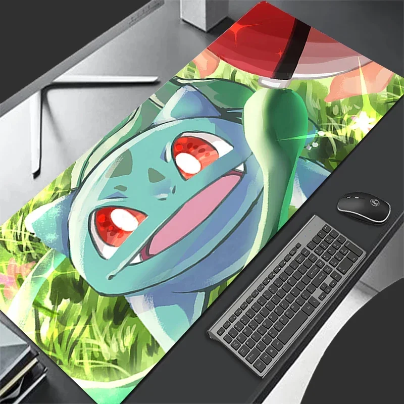 

2025Leather Mouse Pad Larger 900x450 Speed Mini Computer Keyboard Pads Pokemon Bulbasaur Desk Mat Gaming Accessories Home Mousep