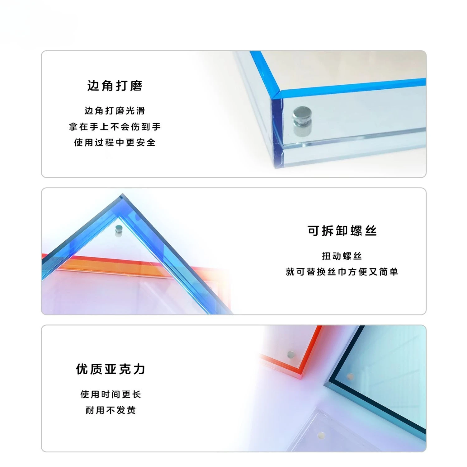 Acrylic Photo Frames Albums Scarf Painting Calligraphy Picture Wall Frame Holder Room Home Office Modern Decoration Gift