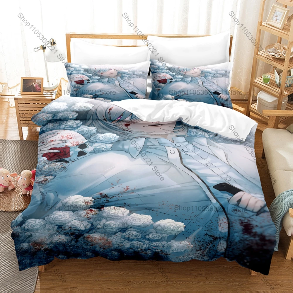 Akudama Drive Bedding Set 3Pcs 3D Printed Anime Duvet Cover Set Soft Comfortable Bed Cover Home Decor