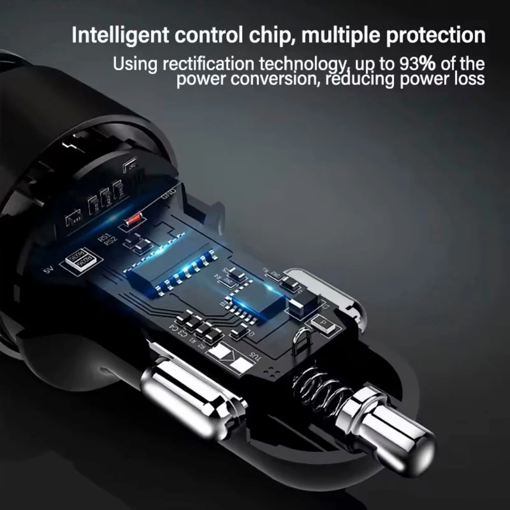 36 واط شاحن سيارة سريع المزدوج USB PD QC3.0 ولاعة السجائر المقبس الفاصل الجهد عرض شاحن سريع آيفون 14 باد Xiaomi #5