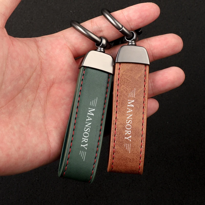 Luxury Leather Lanyard Keychain Car Key Ring Jewelry for Mansory with logo car accessories