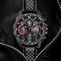 UTHAI CE141 Carbon Fiber Supercar Racing Style Men's Watch Fashion Casual Sports Waterproof Quartz Watch