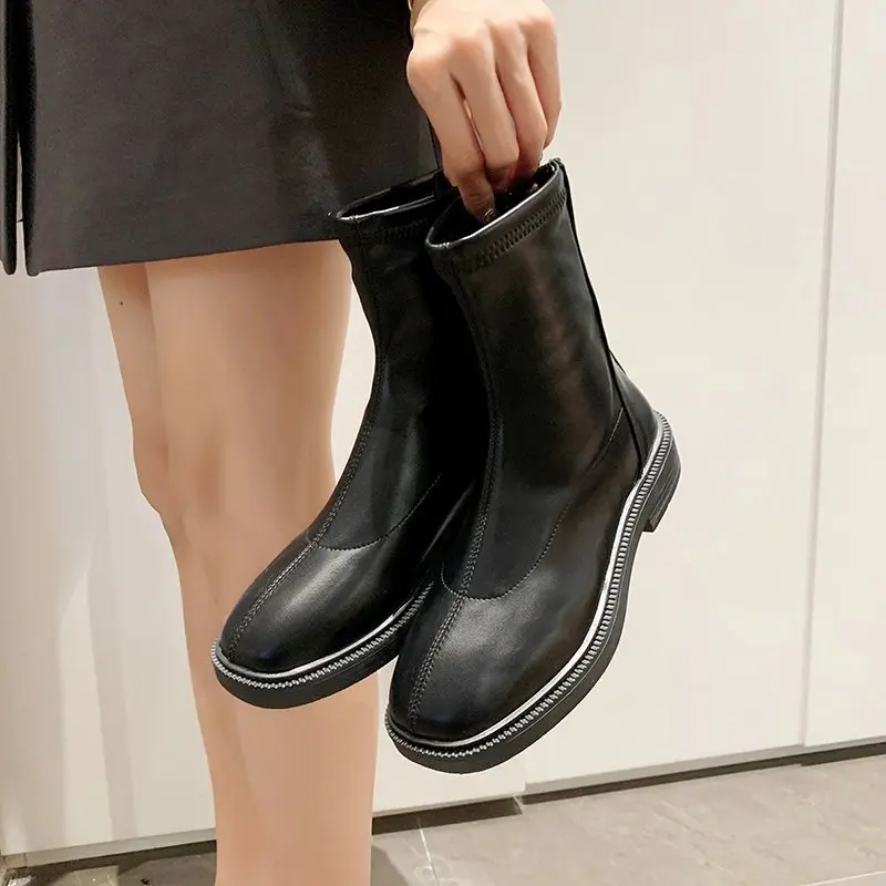 

New Ankle Boots for Women Autumn Winter Woman Boots Retro Warm PU Leather Ladies Shoes Fashion Motorcycle Booties Casual Female