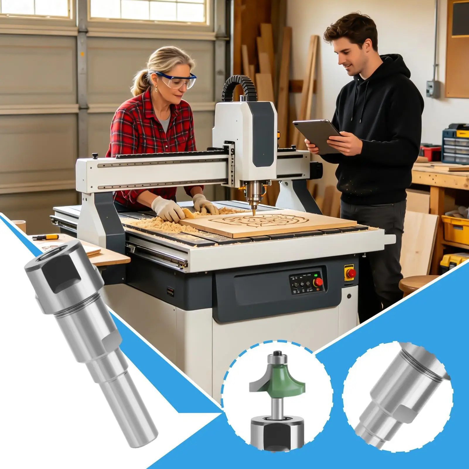 Router Bit Extender Chamfer Chuck End Mill Extension For Wood Engraving Trimming Tight Space Grinding DIY Craft Furniture Repair view 2