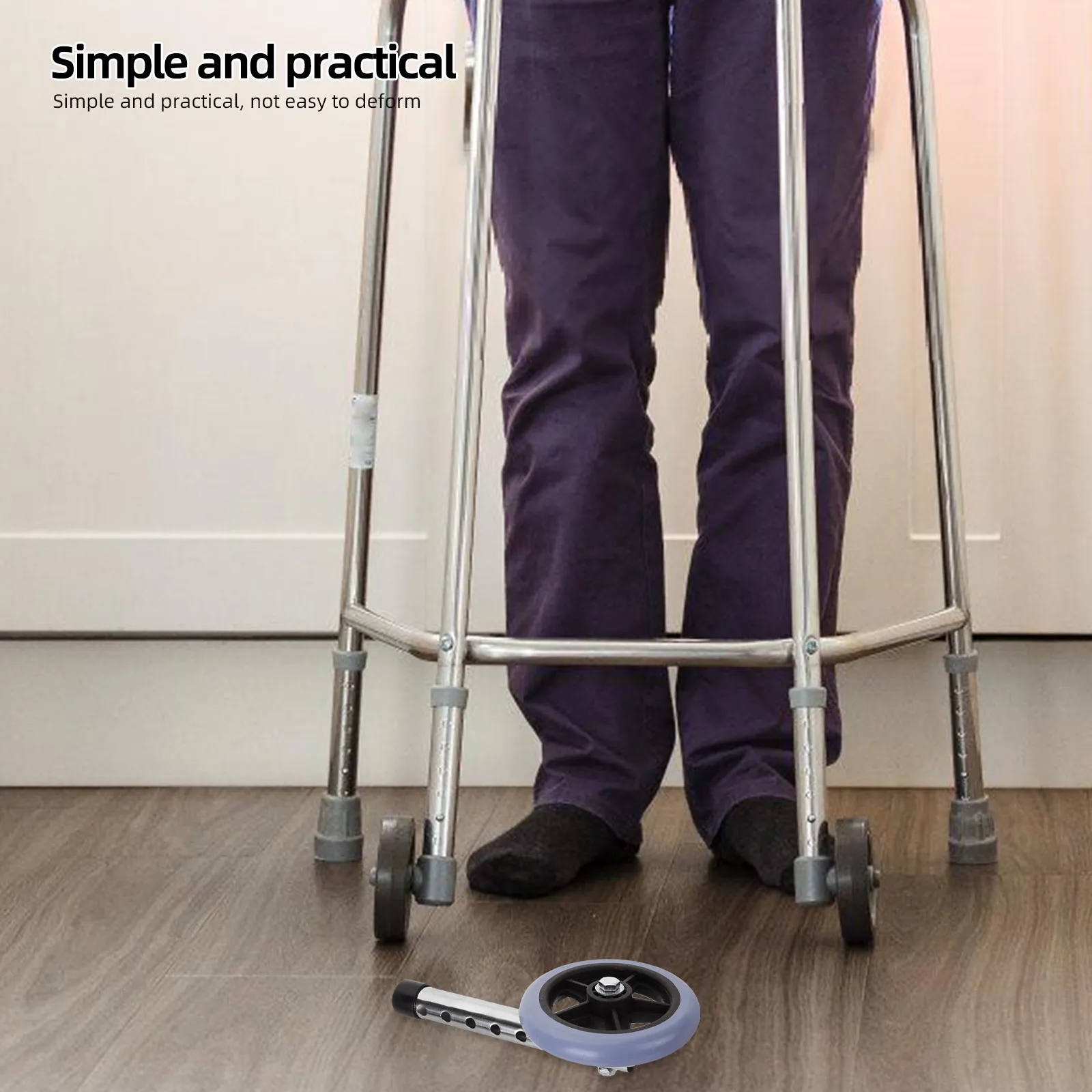 Heavy Duty Stainless Steel Walker Front Wheel Replacement – Silent, Smooth & Wear-Resistant Universal Accessory