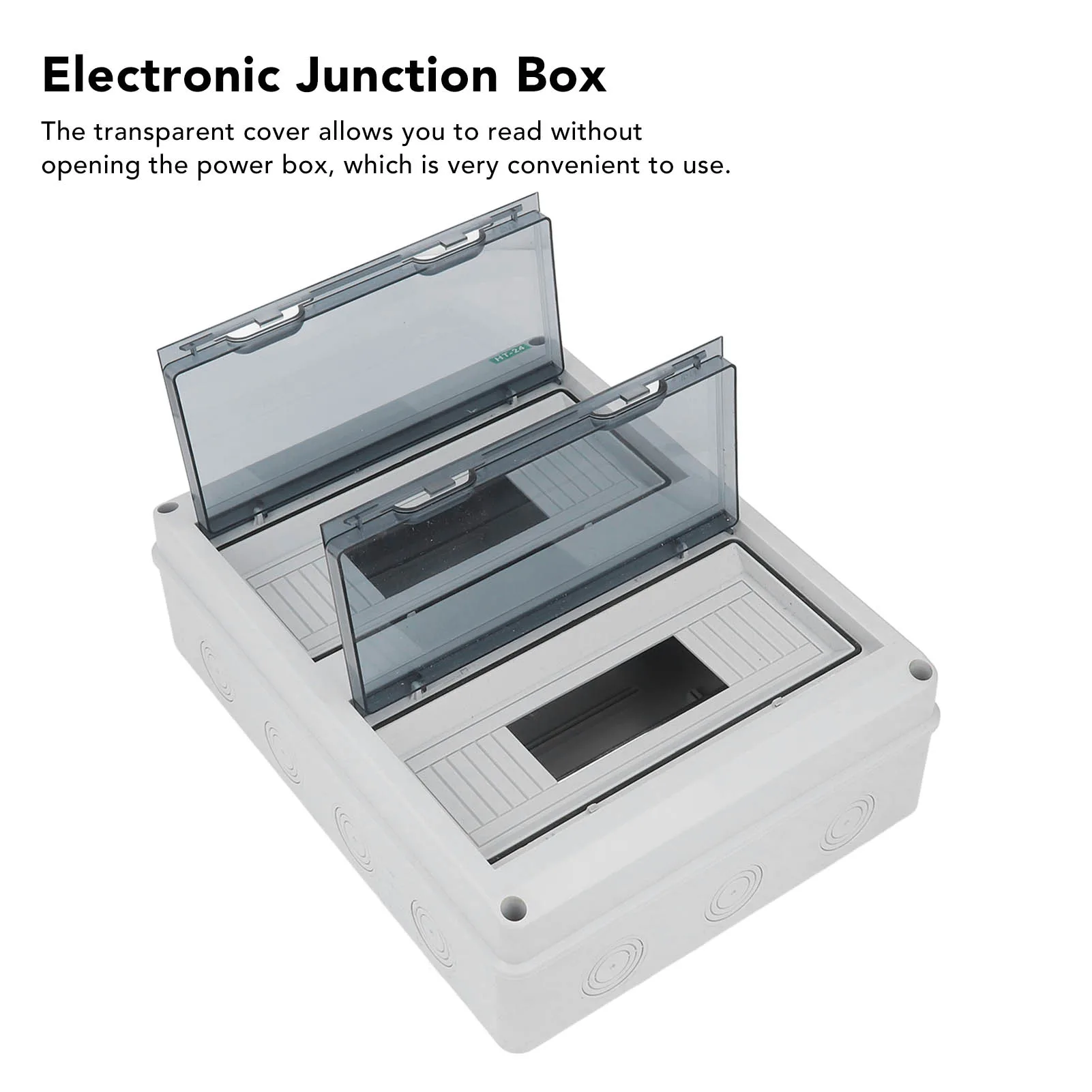 

Распределительная защитная коробка, коробка автоматического выключателя Прозрачная крышка Водонепроницаемая 24-контактная распределительная коробка с открытым креплением
