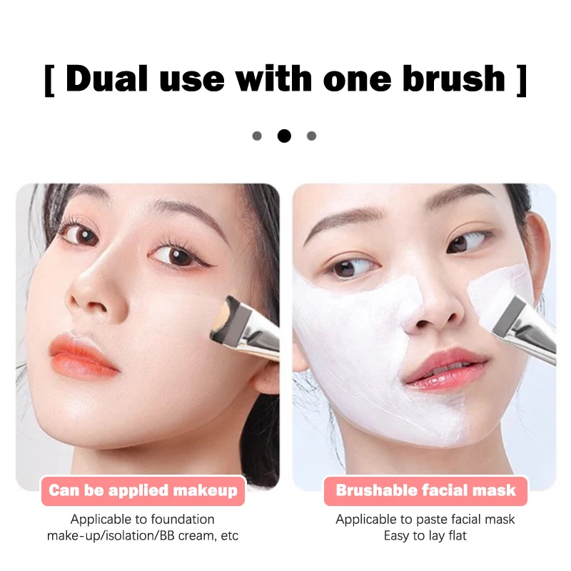 Make-up Brush Flat Head Straight Foundation Light No Trace Concealer Aluminum Tube Handle Facial Mask Brush Makeup Tools