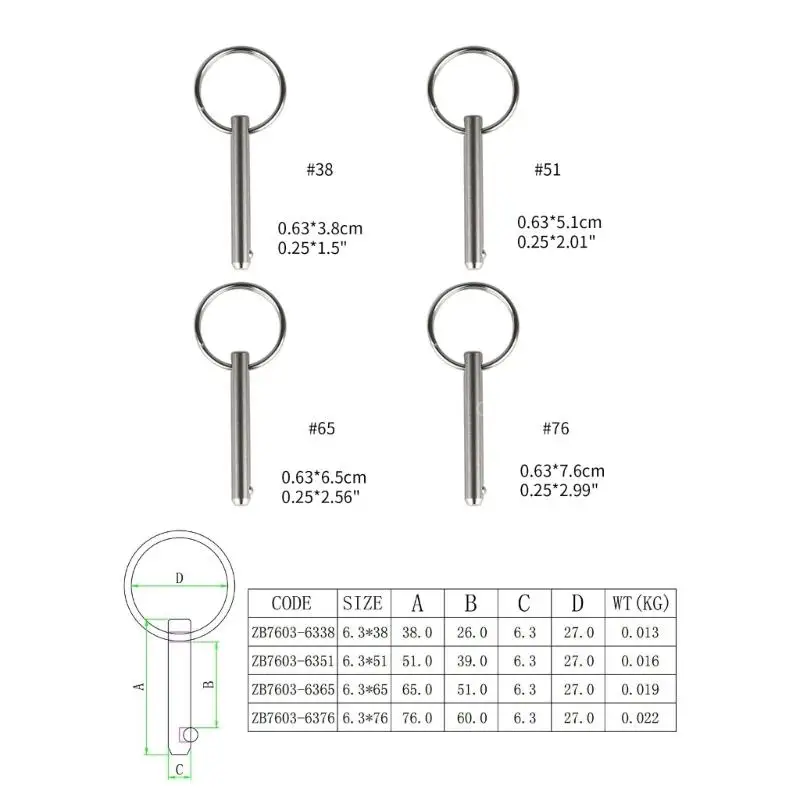 316 RVS Quick Release Ball Pin voor Boot Bimini Top Deck Scharnier Marine Boot Hardware voor Camper Accessoires