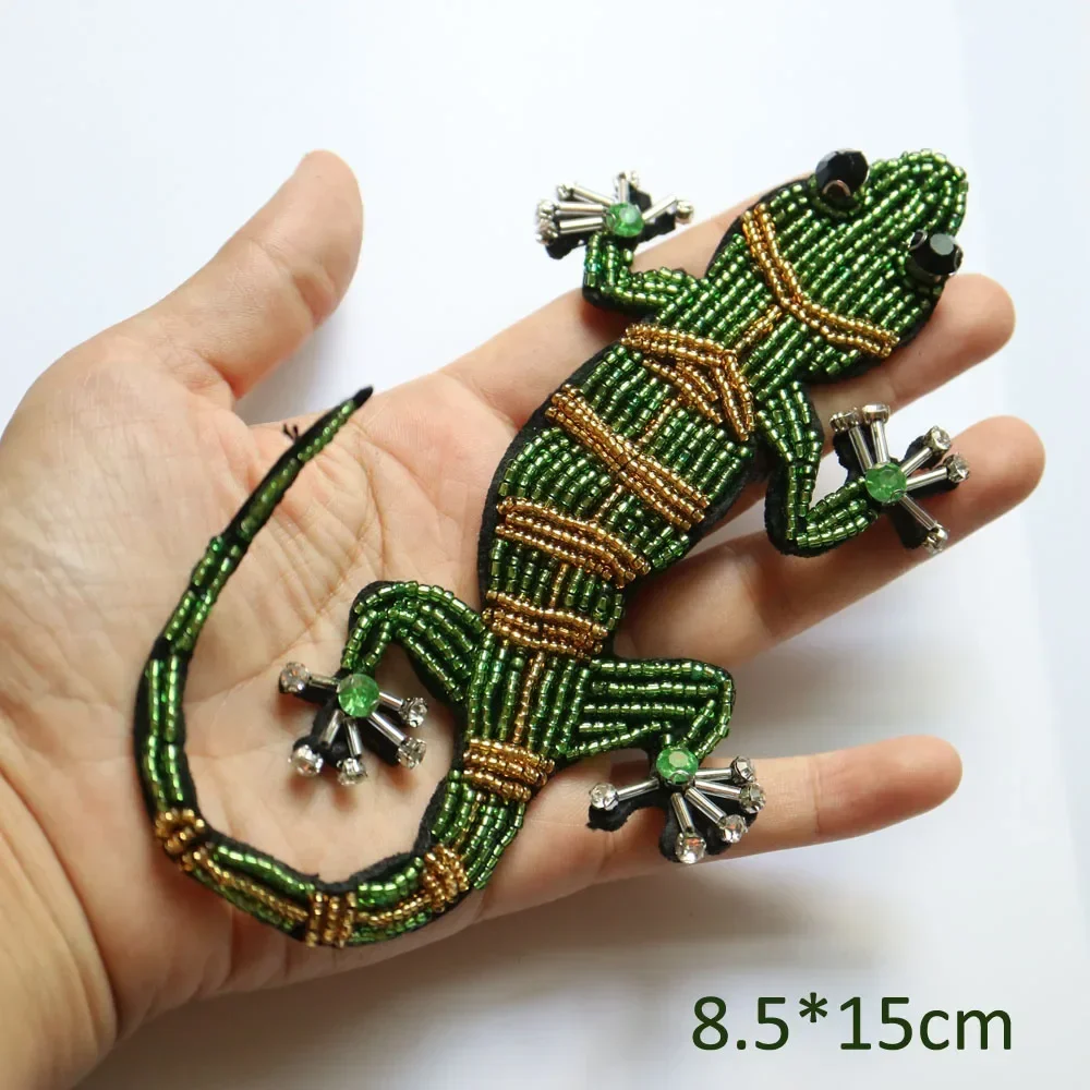 1 Pc 3D Cool Punk Sew on Flower Patches for Jeans Jackets Coat Vintage Embroidered Parches Gecko Appliques Patch for Clothes