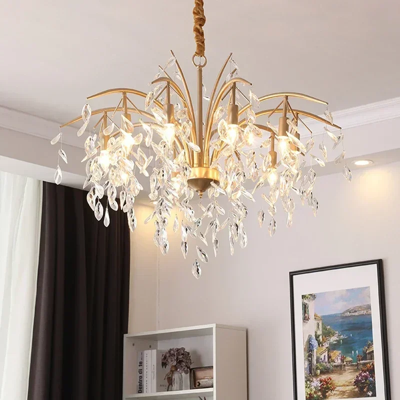 

Nordic LED Crystal Chandeliers Pendant Lustre Chandelier Luxury Lighting Kitchen Dining Living Room Bedroom Decoration