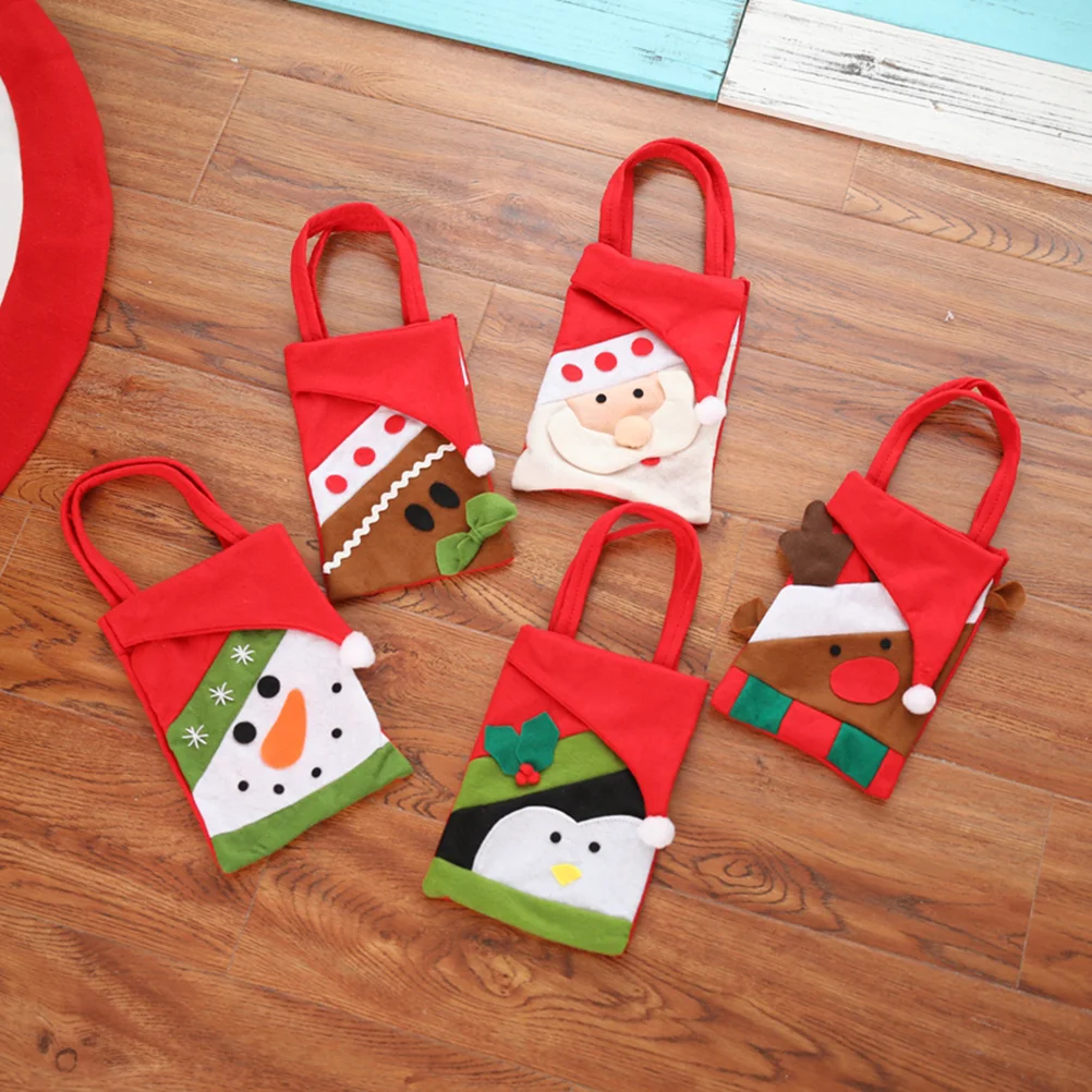 

Kids Gingerbread Bag Portable Christmas Gift Bag Candy Pouch Party Favor Decoration Christmas Gift Bags